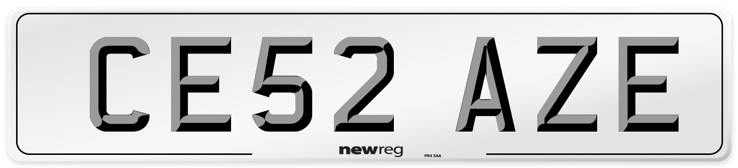 CE52 AZE Number Plate from New Reg